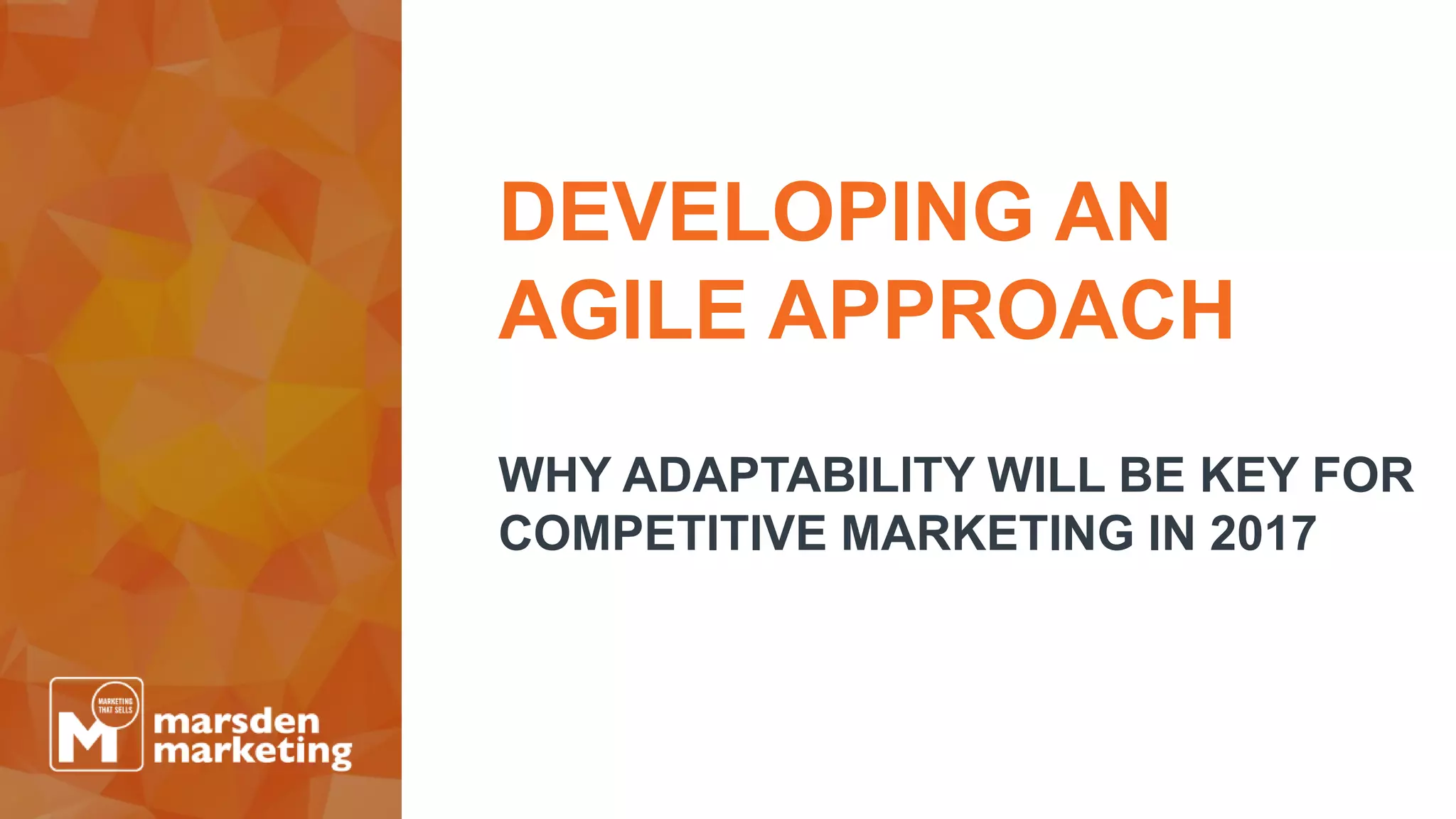 Developing an Agile Approach: Why Adaptability Will Be Key for ...