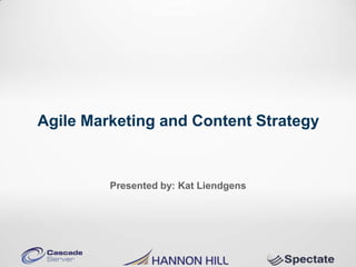 Agile Marketing and Content Strategy


         Presented by: Kat Liendgens
 