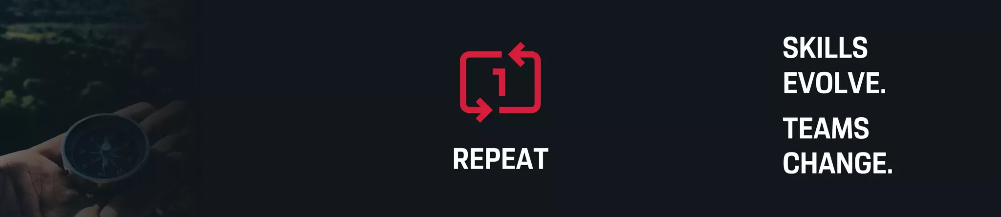SKILLS
EVOLVE.
TEAMS
CHANGE.REPEAT
 