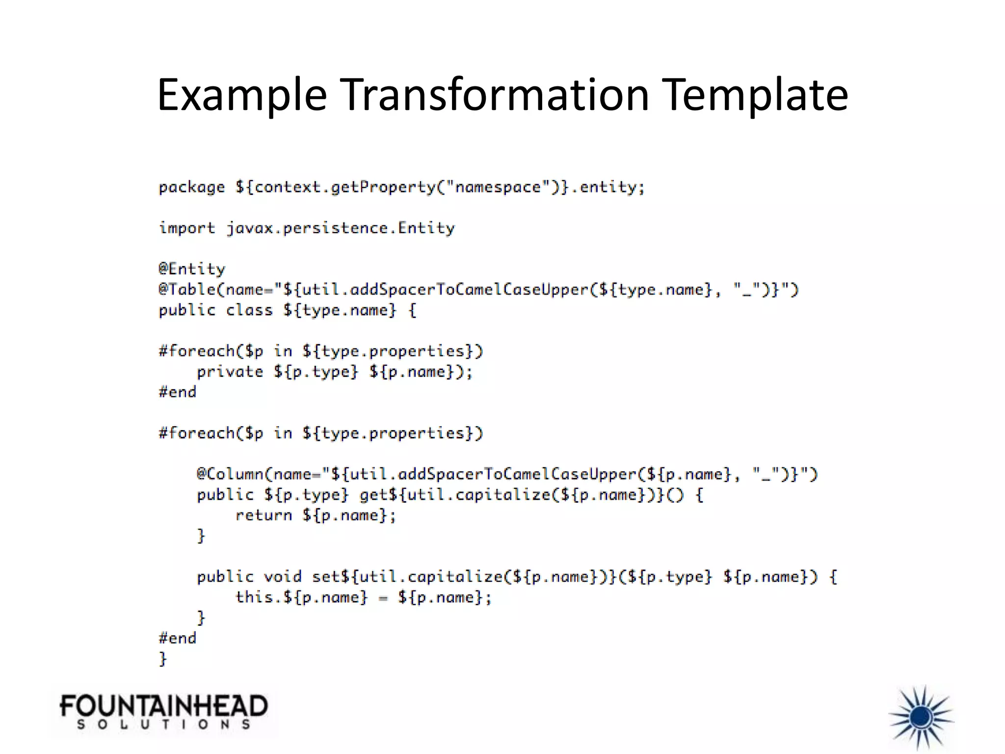 Example Transformation Template
 