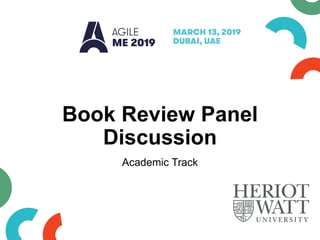 Book Review Panel
Discussion
Academic Track
 