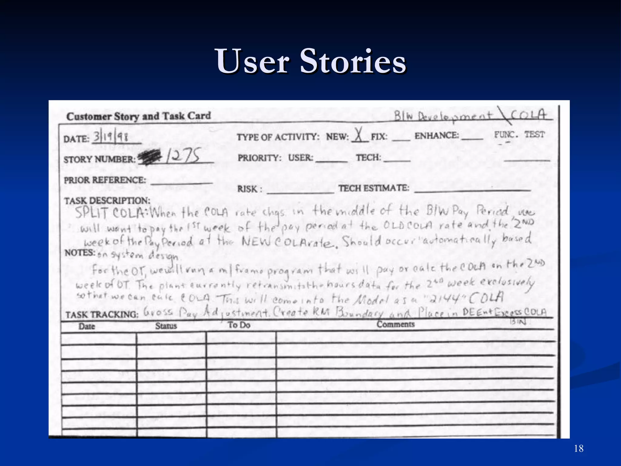User Stories 