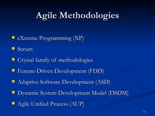Agile Methodologies And Extreme Programming