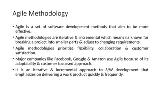 Comprehensive Overview of Agile Methodologies and Scrum Framework | PPTX