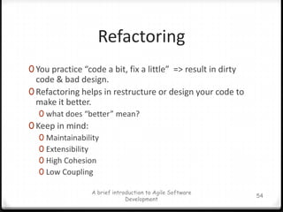 TDD RationaleA brief introduction to Agile Software Development47