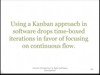 Crystal Clear PracticesFrequent DeliveryReflective ImprovementOsmotic CommunicationPersonal SafetyFocusEasy Access to Expert UsersAutomated TestsConfiguration ManagementFrequent IntegrationA brief introduction to Agile Software Development56