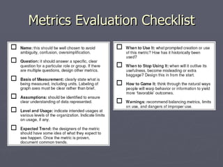 Metrics Evaluation Checklist 