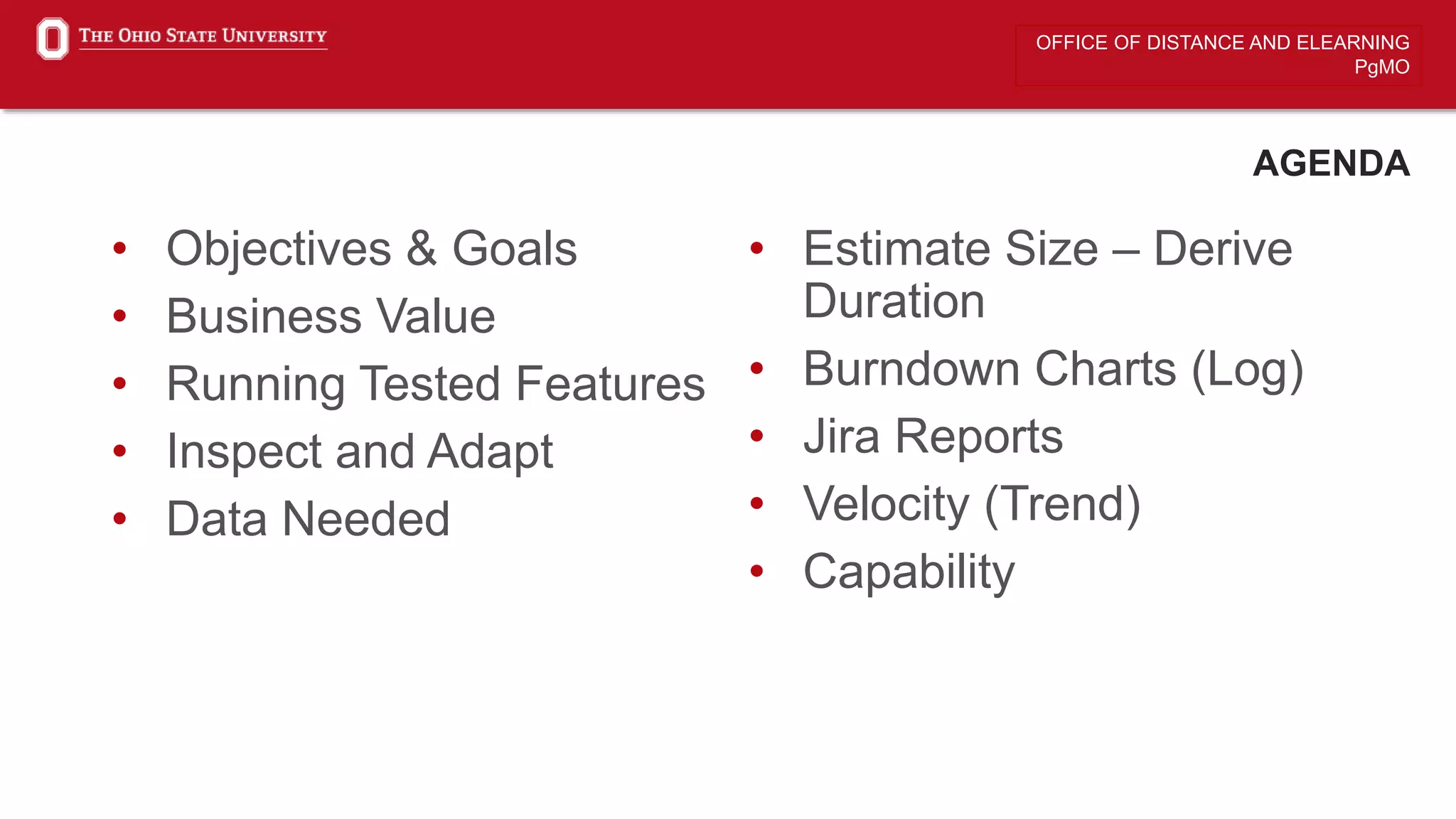Agile metrics and reporting ppt