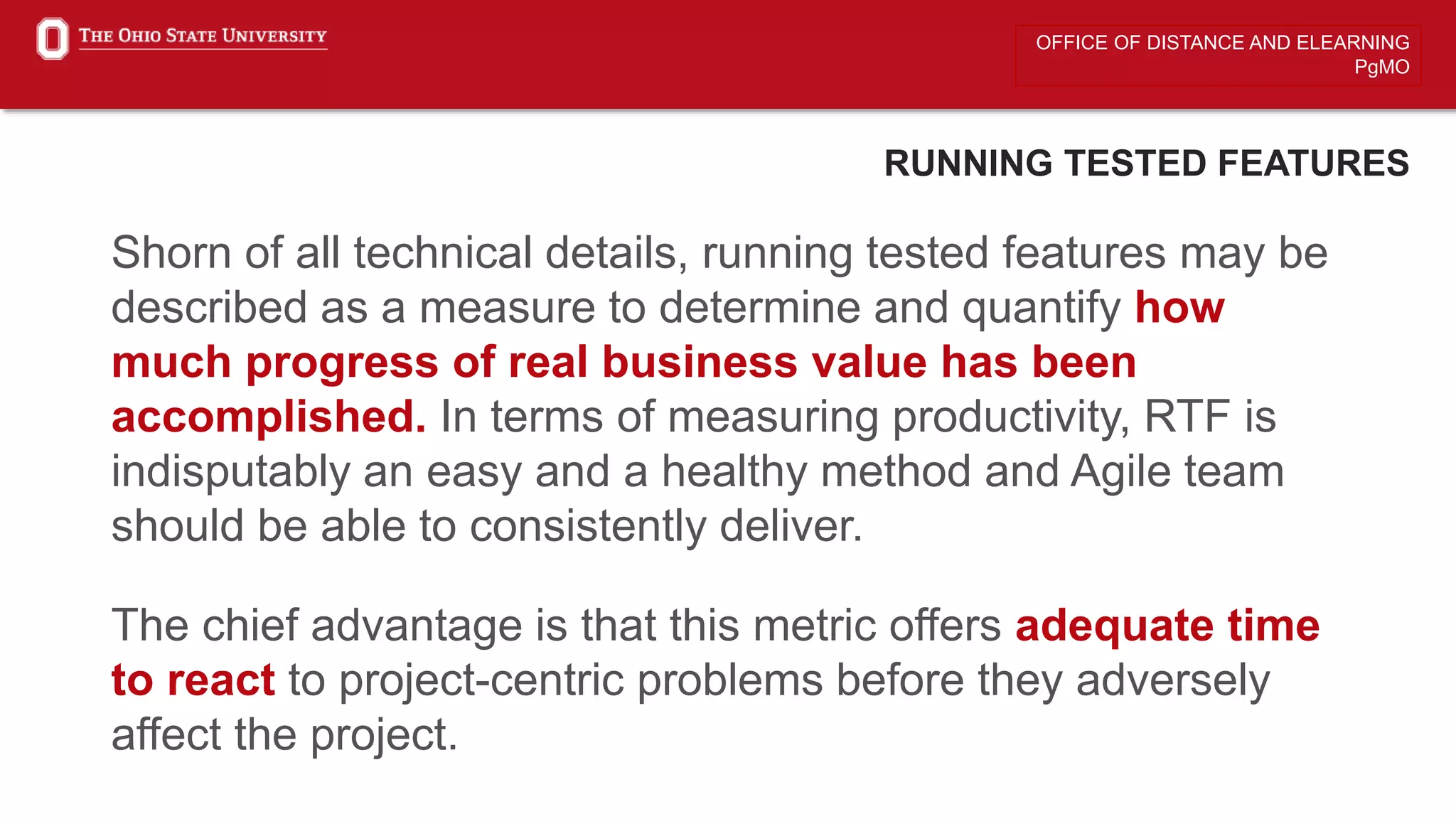 Agile metrics and reporting ppt