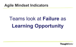 OBSEREVING THE AGILE MINDSET
 