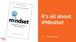 #Knowledge_Work is
about #Growth Mindset ❏ Welcome change
❏ Failing early
❏ Learn through discovery
❏ Build in short feedback loops
❏ Small value-add slices
❏ Continuous delivery
❏ Value driven development
❏ Continuous improvement
The Agile Mindset
Ahmed Sidky, Ph.D
 