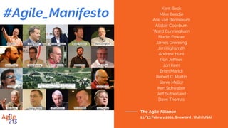❏ The most efficient and effective method of conveying
information to and within a development team is
face-to-face conversation.
❏ Agile processes promote sustainable development. The
sponsors, developers, and users should be able to
maintain a constant pace indefinitely.
❏ Continuous attention to technical excellence and good
design enhances agility.
❏ Simplicity -the art of maximizing the amount of work not
done- is essential.
❏ The best architectures, requirements, and designs emerge
from self-organizing teams.
❏ At regular intervals, the team reflects on how to become
more effective, then tunes and adjusts its behavior
accordingly.
❏ Our highest priority is to satisfy the customer through
early and continuous delivery of valuable software.
❏ Welcome changing requirements, even late in
development. Agile processes harness change for the
customer's competitive advantage.
❏ Deliver working software frequently, from a couple of
weeks to a couple of months, with a preference to the
shorter timescale.
❏ Business people and developers must work together
daily throughout the project.
❏ Build projects around motivated individuals. Give them
the environment and support they need, and trust them
to get the job done.
❏ Working software is the primary measure of progress.
12 Principles of Agile Manifesto:
 