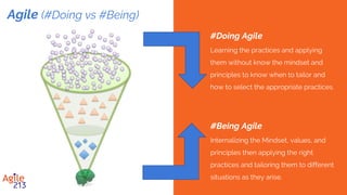 #Adoption
is about changing
the #Doing
#Transformation
is about changing
the #Being
Agile
UNTANGLING ADOPTION AND TRANSFORMATION
Mike Cottmeyer - Leading Agile
 
