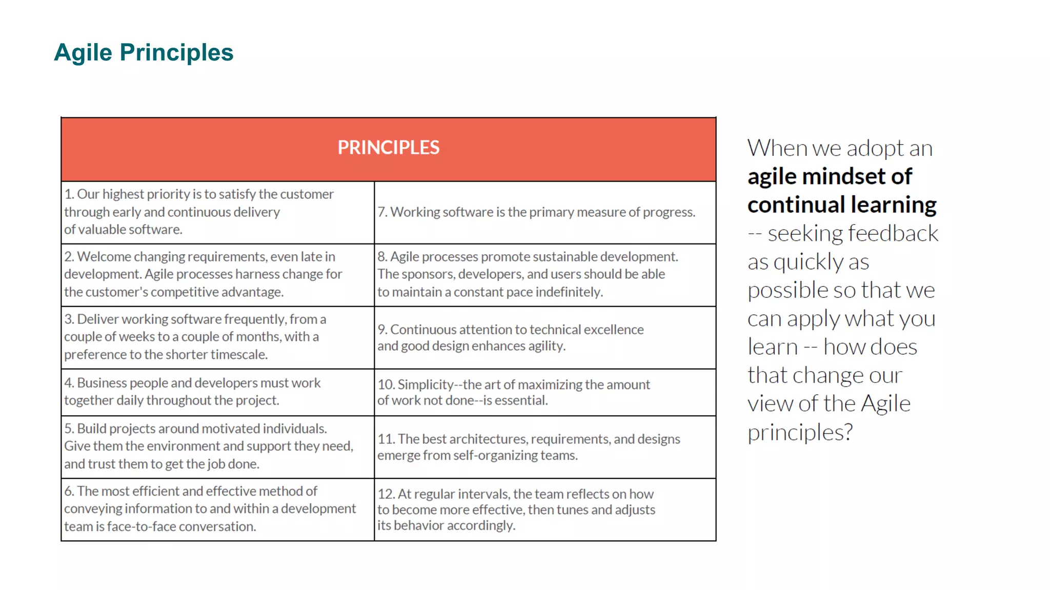 Agile Principles
 