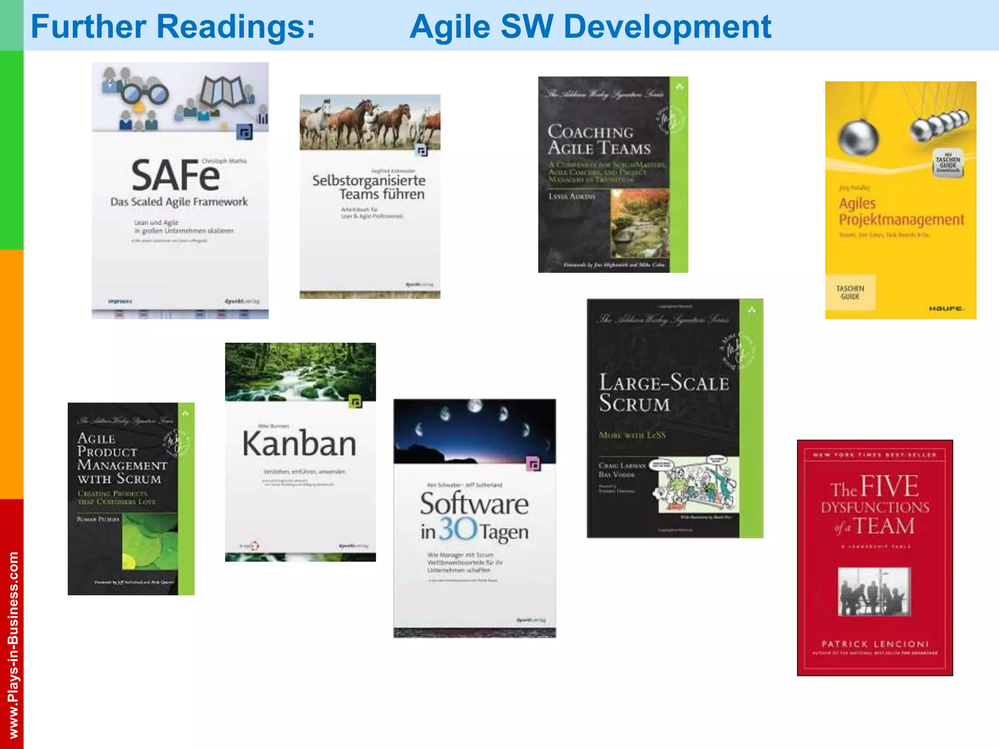 www.plays-in-business.com
www.Plays-in-Business.com
Further Readings: Agile / Lean Management
 