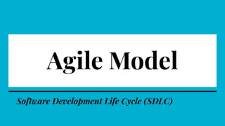 Agile Model
Software Development Life Cycle (SDLC)
 
