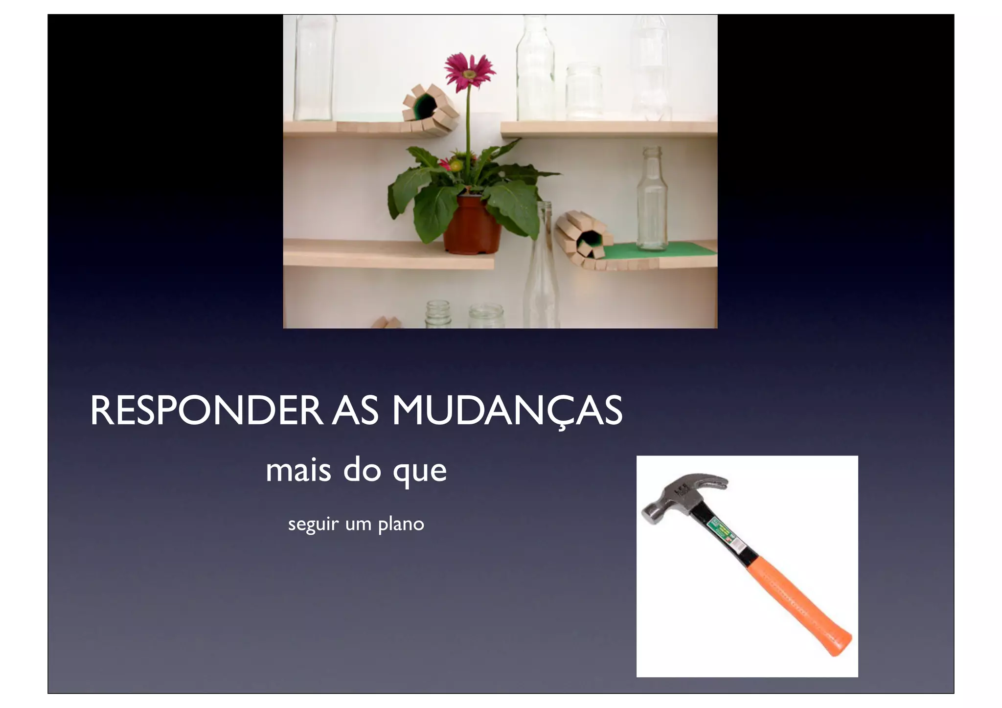 RESPONDER AS MUDANÇAS
      mais do que
       seguir um plano
 