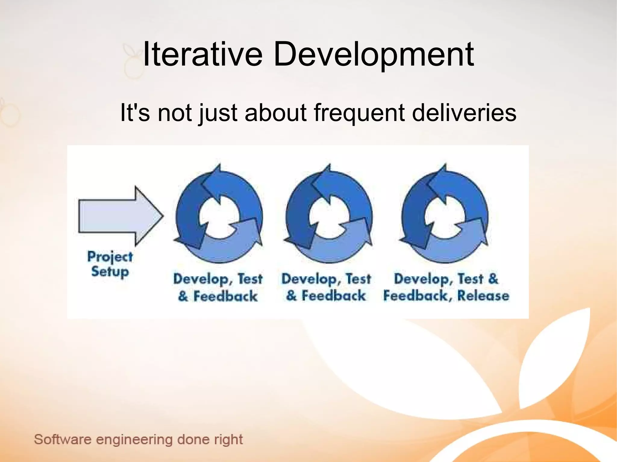 Iterative Development
It's not just about frequent deliveries
 