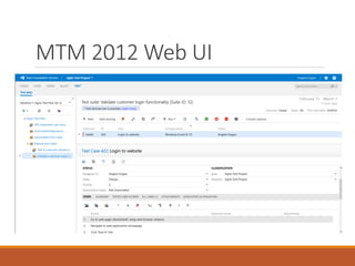 MTM 2012 Web UI

 