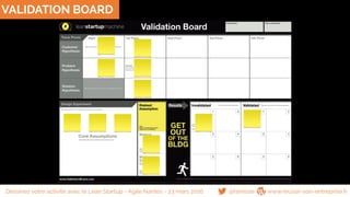VALIDATION BOARD
@famisse www.reussir-son-entreprise.frDessinez votre activité avec le Lean Startup - Agile Nantes - 23 mars 2016
 