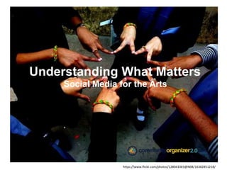 Understanding What Matters
Social Media for the Arts
https://www.flickr.com/photos/128043383@N08/16382851218/
 