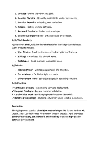Agile development notes for students education using and deveolment | DOCX