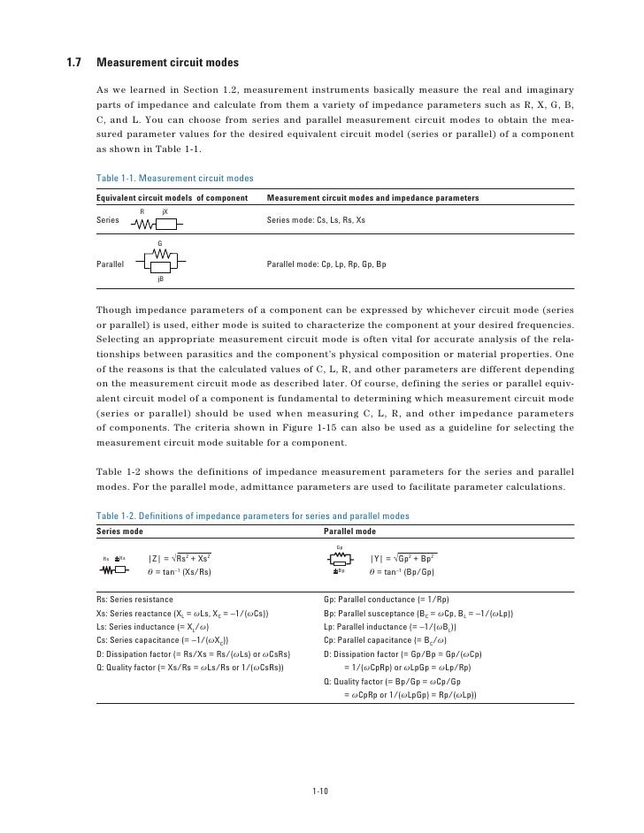 Agilent Impedance Measurements Handbook