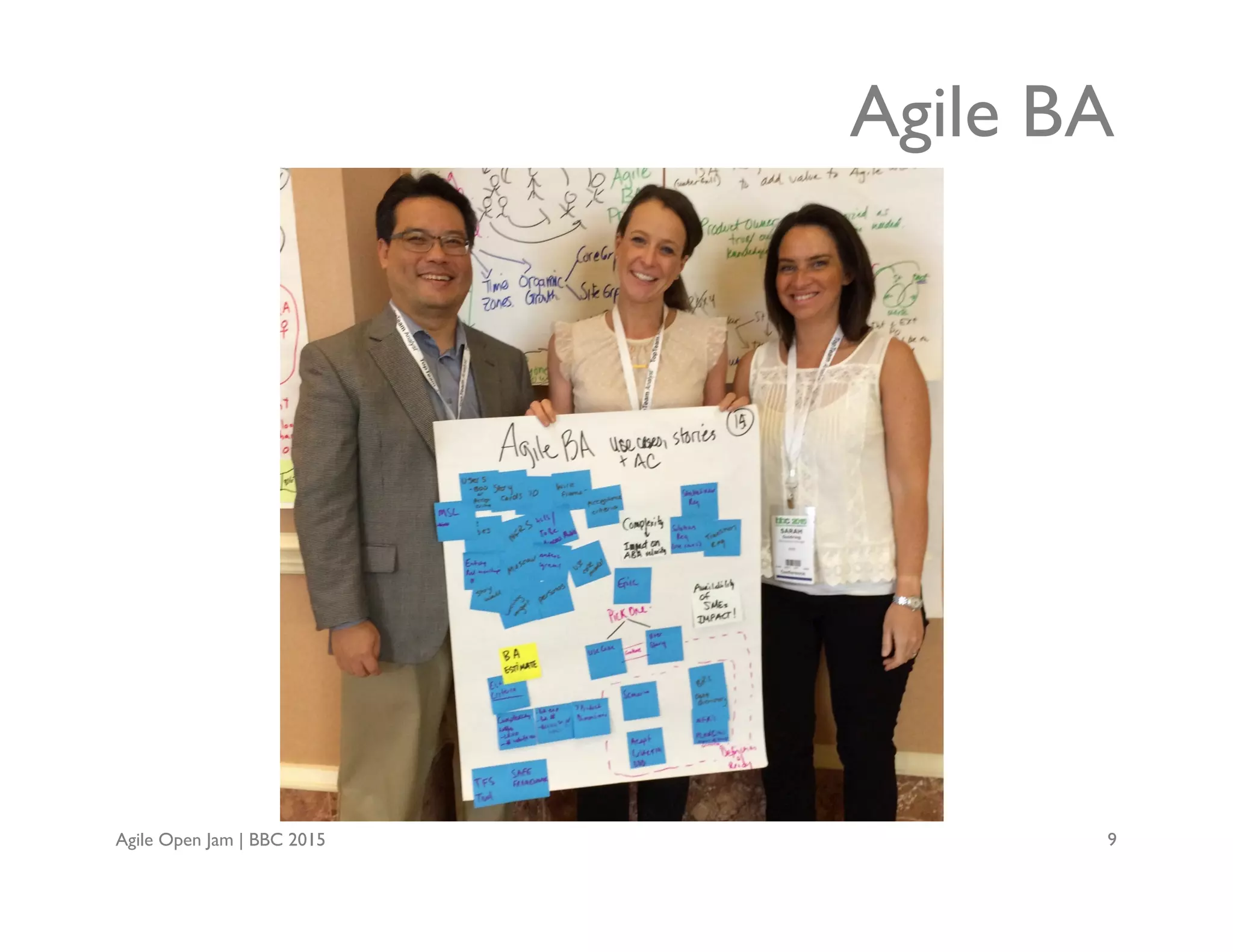 Agile Open Jam | BBC 2015 9
Agile BA
 