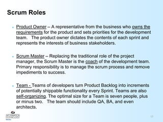 	1)  Our highest priority is to satisfy the customerthrough early and continuous deliveryof valuable software.  	2)  Welcome changing requirements, even late in development. Agile processes harness change for the customer's competitive advantage. 	3)  Deliver working software frequently, from a couple of weeks to a couple of months, with a preference to the shorter timescale. 4)  Business people and developers must work together daily throughout the project.Twelve Principles of Agile Software5
