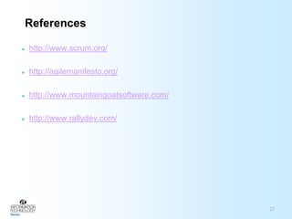 Scrum - Timeboxes16Sprint Review - At the end of the Sprint, a Sprint Review meeting is held. During the Sprint Review, the Scrum Team and stakeholders collaborate about what was just done. Sprint Retrospective - After the Sprint Review and prior to the next Sprint Planning meeting, the Scrum Team has a Sprint Retrospective meeting. At this meeting, the Scrum Master encourages the Scrum Team to revise, within the Scrum process framework and practices, its development process to make it more effective and enjoyable for the next Sprint. 