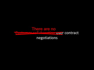 Customer collaboration over contract
negotiations
There are no
 