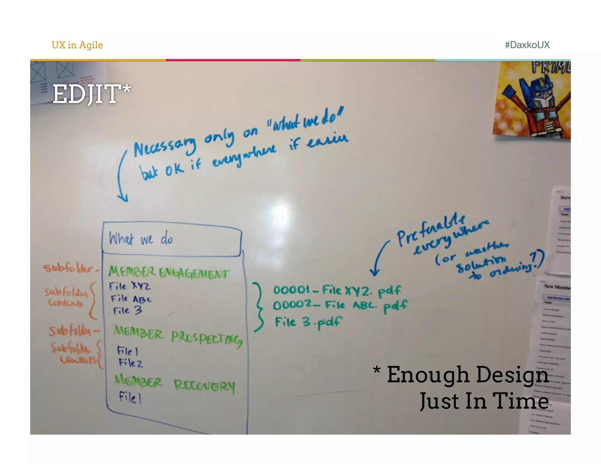 UX in Agile              #DaxkoUX




EDJIT*




              * Enough Design
                  Just In Time
 