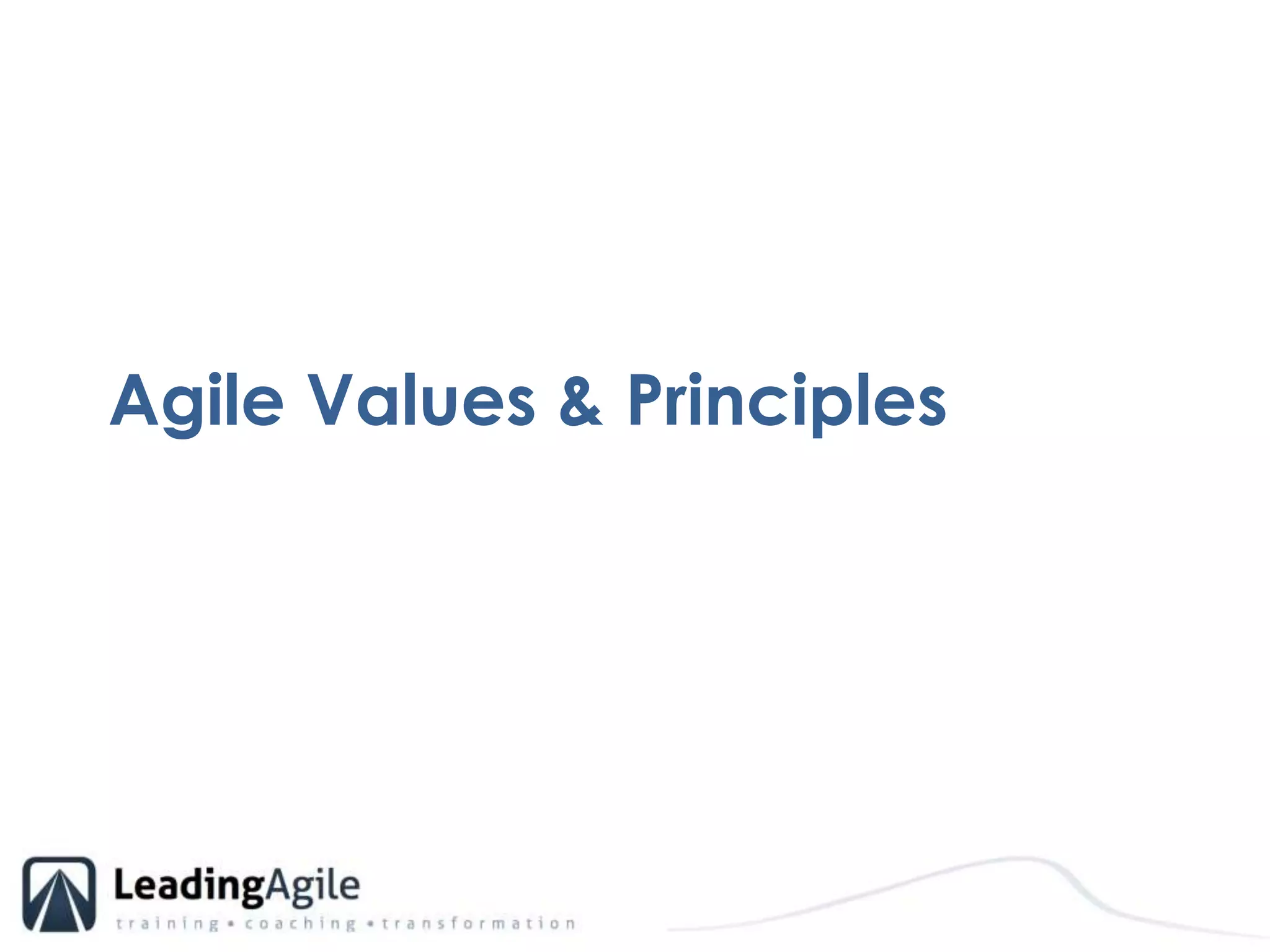 Agile Values & Principles