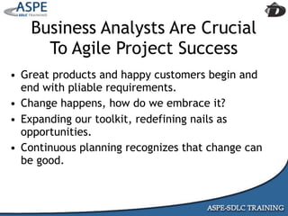 Agile Presentation To IIBA MInneapolis