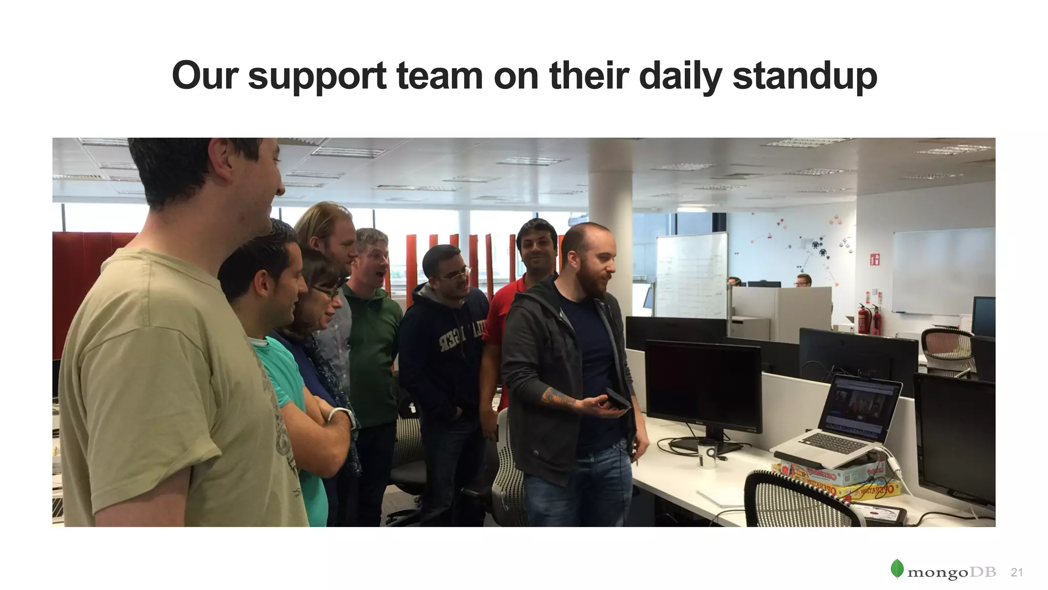 21 Our support team on their daily standup 