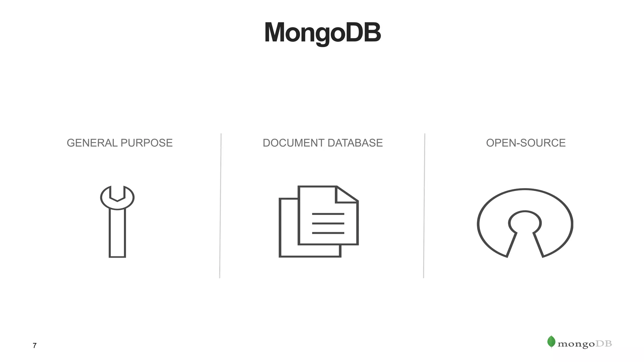 7 MongoDB GENERAL PURPOSE DOCUMENT DATABASE OPEN-SOURCE 