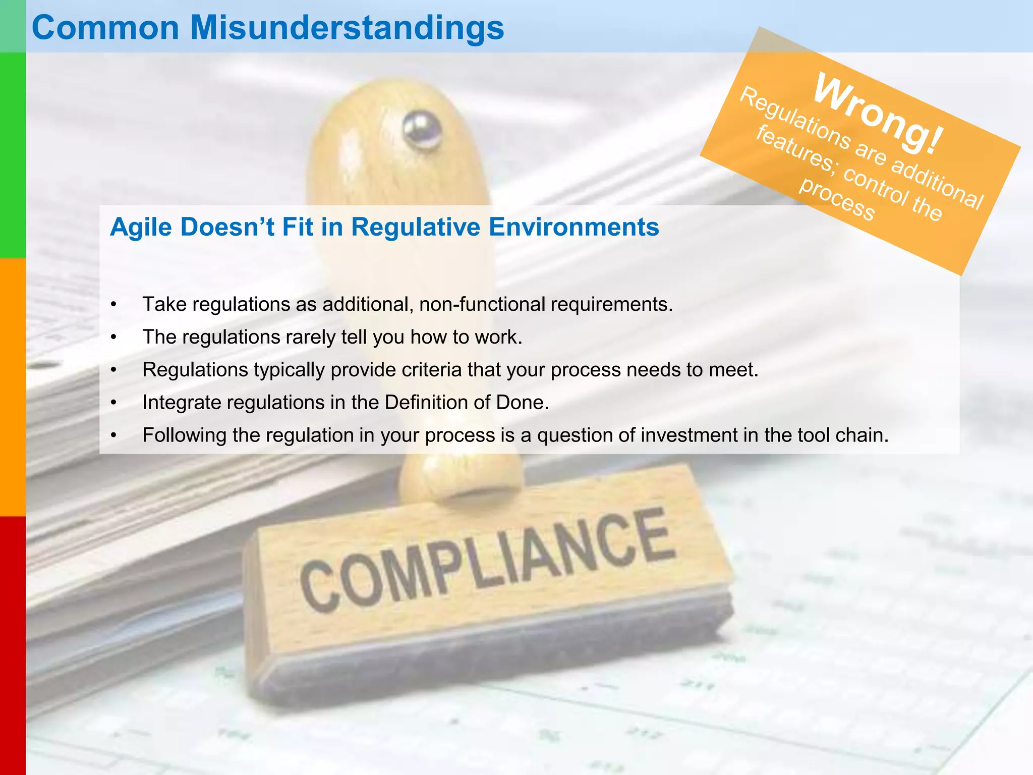 www.plays-in-business.com
www.Plays-in-Business.com
In Agile all Team Member must be
Full-Time assigned in one project
• Ideal situation but more often than
impossible.
• Carefully manage with part-time team
members
• There is danger lurking here: Some of
the key staff needs to have a significant
availability.
• Be careful not to create wasteful and
superfluous bottlenecks
• A high fluctuation of team members will
make it impossible to make future
predictions using velocity.
CéLOGIK, https://www.flickr.com/photos/celogik/23382369164/
Common Misunderstandings
 