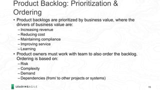 Agile Product Management: Getting from Backlog to Value | PPTX