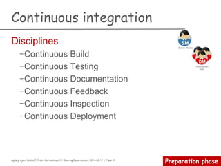 Agile project kick-off from the trenches /// Sharing Experiences | 2014-02-17 | Page 23
Preparation phase
Stakeholder
management & alignment
›The Tool
–Stakeholder Map
–Value Networks
› Meddlers (Free Exercise)
–Other?
 
