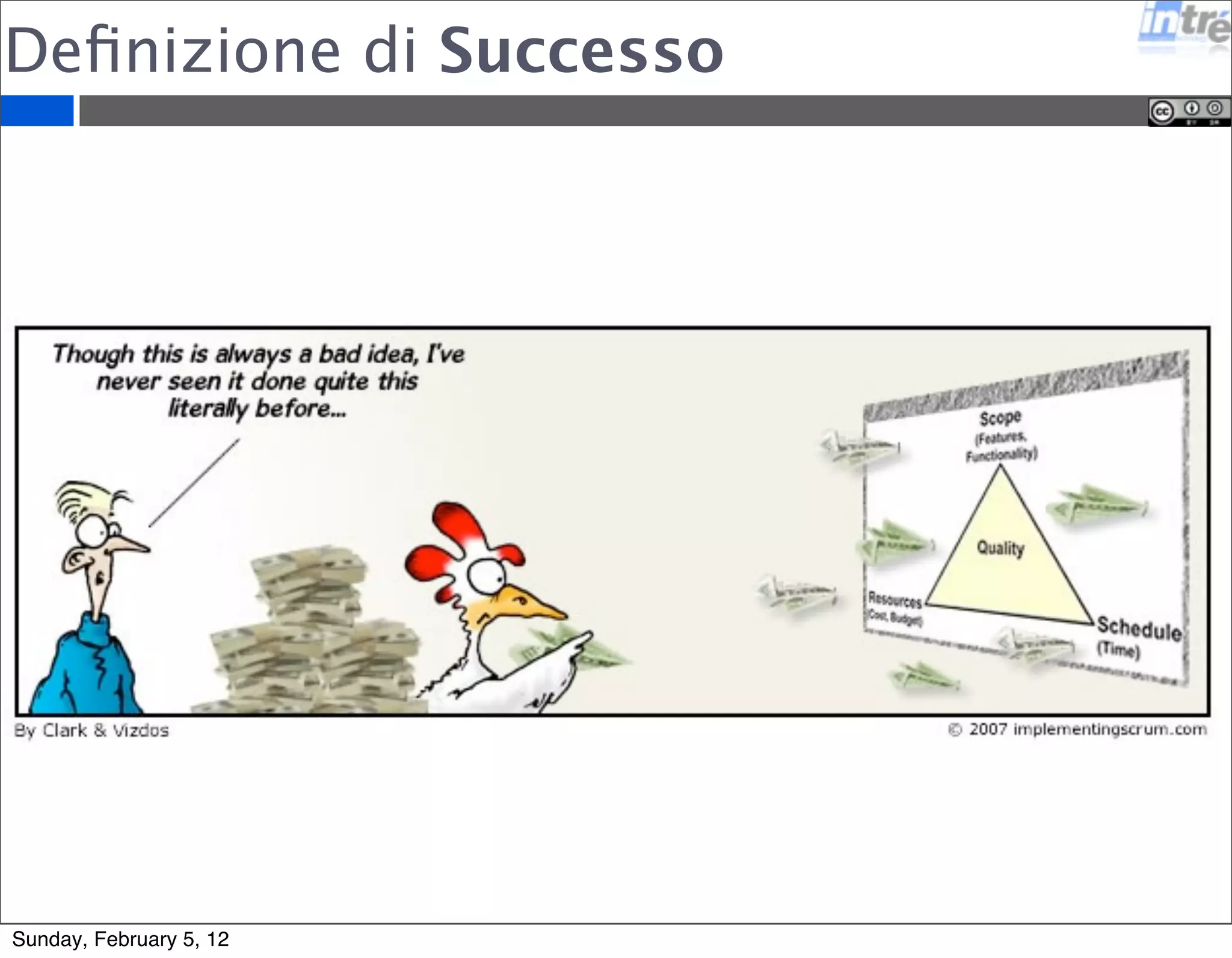 Definizione di Successo 
Sunday, February 5, 12 
 