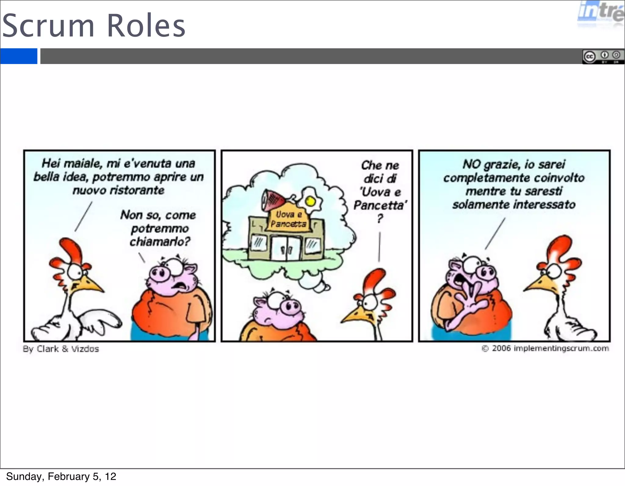 Scrum Roles 
Sunday, February 5, 12 
 