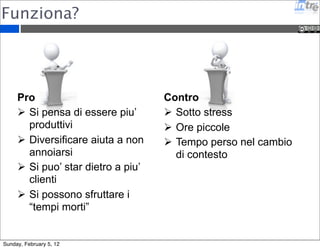 Il tempo non basta mai 
sett 1 sett 2 sett 3 sett 4 sett 5 
Done 
Done 
Done 
Sunday, February 5, 12 
 