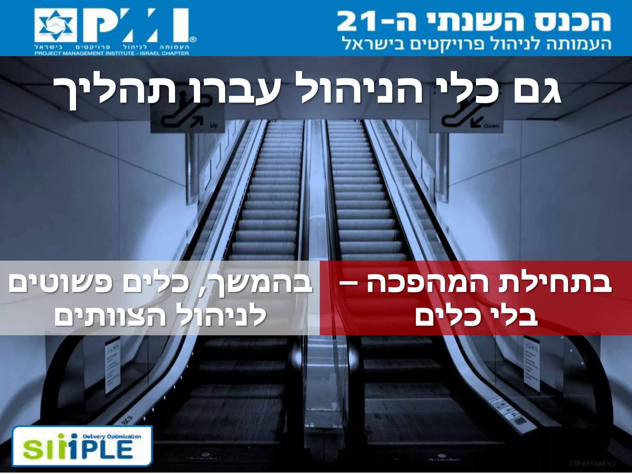 ‫תהליך‬ ‫עברו‬ ‫הניהול‬ ‫כלי‬ ‫גם‬
‫המהפכה‬ ‫בתחילת‬–
‫כלים‬ ‫בלי‬
‫בהמשך‬,‫פשוטים‬ ‫כלים‬
‫הצוותים‬ ‫לניהול‬
 