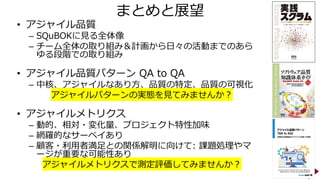 アジャイル品質のパターンとメトリクス Agile Quality Patterns and Metrics (QA2AQ) 20240225 ...