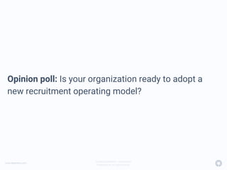 www.beamery.com
Private & Confidential – Do Not Share
© Beamery Inc. All rights reserved.
Opinion poll: Is your organization ready to adopt a
new recruitment operating model?
 