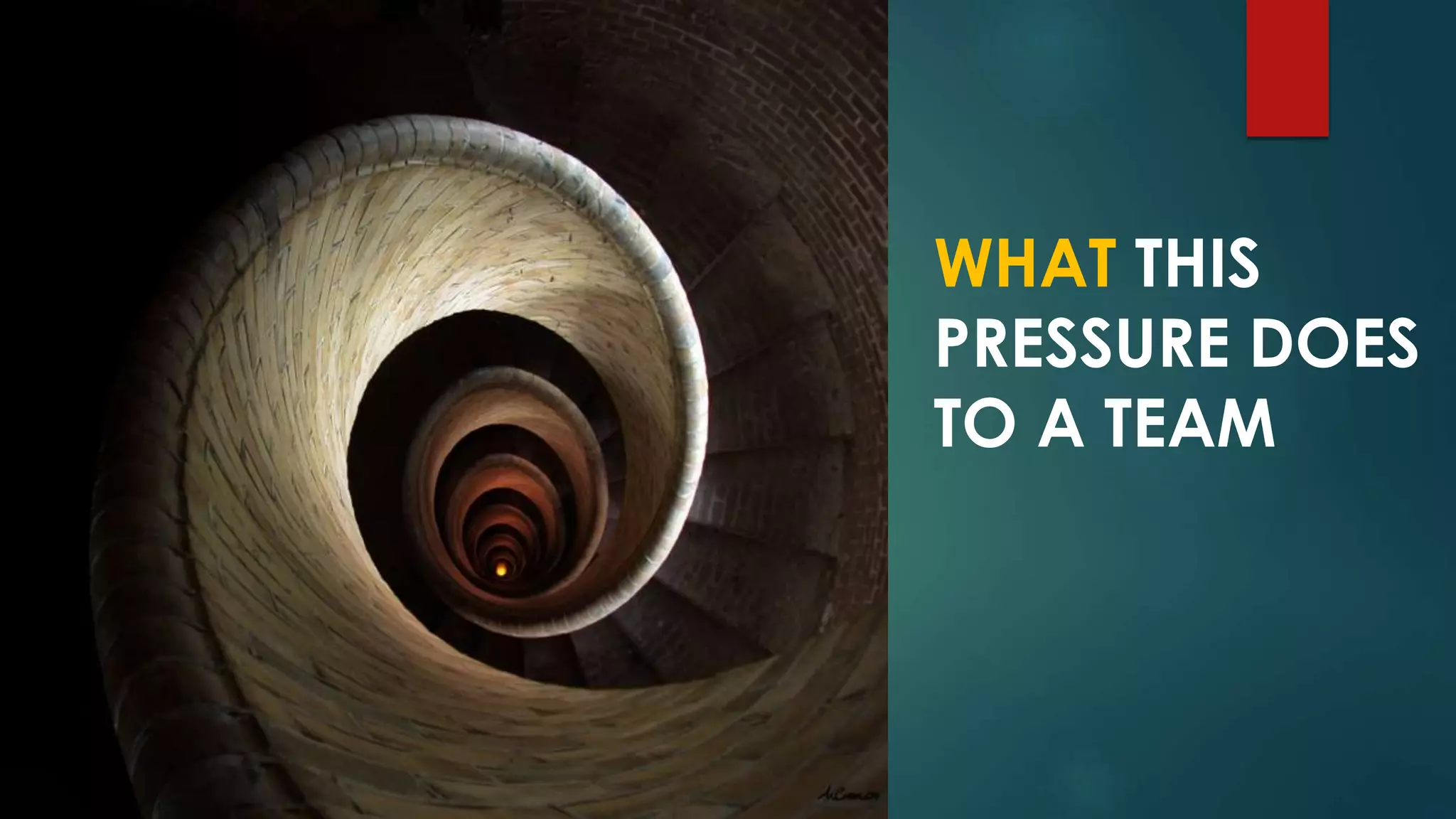 WHAT THIS
PRESSURE DOES
TO A TEAM
 