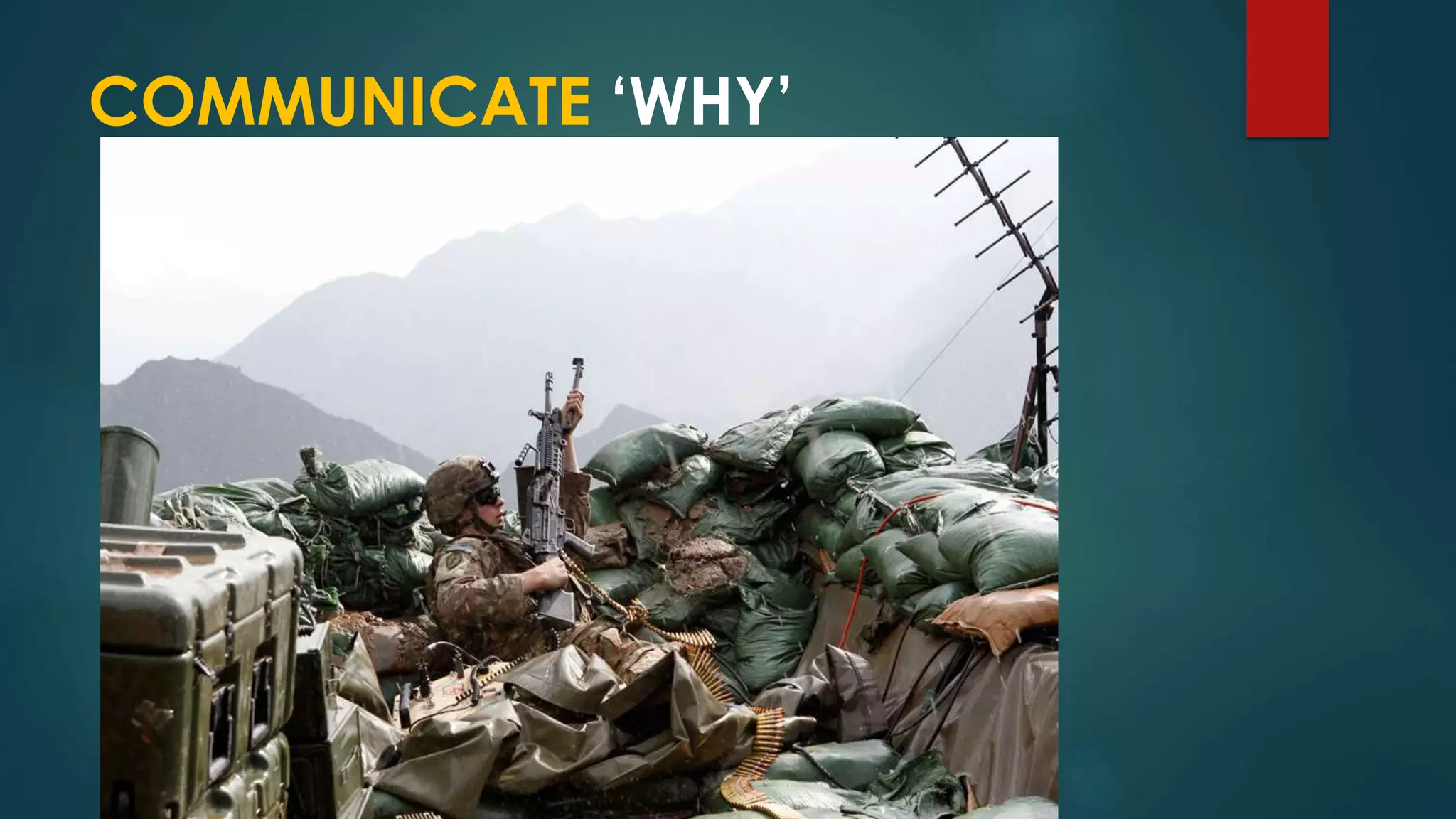 COMMUNICATE ‘WHY’
 