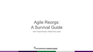 Agile Reorgs:
A Survival Guide
KATY SAULPAUGH, PRACTICE LEAD
 
