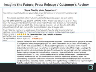 Imagine the Future: Press Release / Customer’s Review
11
 