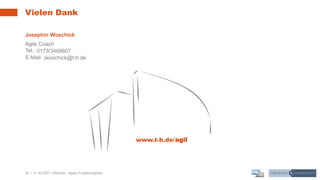 35 | 31.03.2021 |
Vielen Dank
www.t-h.de/
Tel.:
E-Mail:
Webinar - Agiles Projektvorgehen
Josephin Woschick
Agile Coach
0173/3468607
jwoschick@t-h.de
agil
 